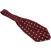Knightsbridge Neckwear Polka Dot Silk Cravat - Wine/White