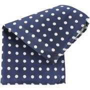 Knightsbridge Neckwear Polka Dot Silk Pocket Square - Navy/White