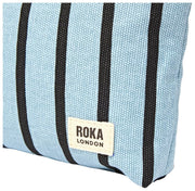 Roka Maida Vale Medium Cotton Canvas Pouch - Blue Stripe