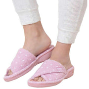 isotoner-popcorn-turnover-open-toe-slippers---pink-spot-34523379