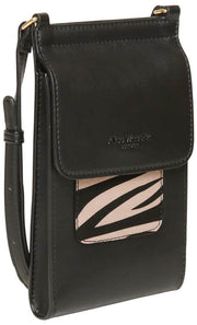 Alice Wheeler London Mini Bloomsbury Crossbody Bag - Black/Zebra