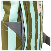 Roka Canfield B Small Recycled Canvas Backpack - Moss Stripe/Blue