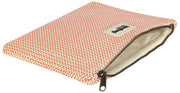 Hindbag Ema Woven Medium Zipped Pouch - Coral Pink