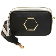 Alice Wheeler London Pimlico Honeycomb Tricolour Cross Body Bag - Black/Grey/White