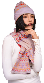 Powder Fair Isle Cosy Scarf - Cream Mix