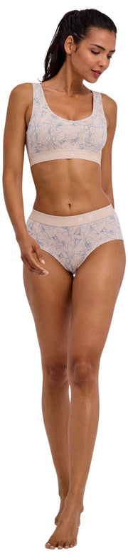Falke Daily Comfort Print 2-Pack Bustier Bralette - Beige/Blue