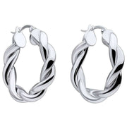 Beginnings Chunky Rope Twist Hoop Earrings - Silver