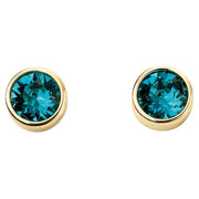 Beginnings December Crystal Birthstone Earrings - Gold/Blue