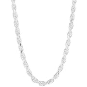 Beginnings Diamond Cut Rope Chain Necklace - Silver