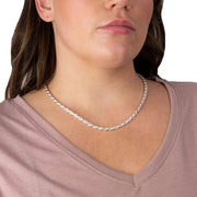 Beginnings Diamond Cut Rope Chain Necklace - Silver