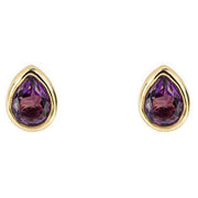 Beginnings February Semi-Precious Birthstone Earrings - Gold/Purple