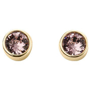 Beginnings June Crystal Birthstone Earrings - Gold/Pink