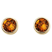 Beginnings November Crystal Birthstone Earrings - Gold/Orange