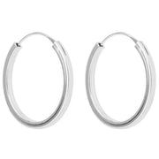 Beginnings Small Square Cut Hoop Earrings - Silver