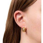 Beginnings Textured Ridges Hoop Earrings - Gold