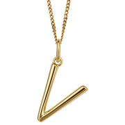 Beginnings V Initial Pendant - Gold