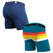 BN3TH Retro Stripe Classic 2 Pack Boxer Brief - Teal/Navy