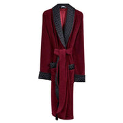 Bown of London Astor Luxury Cotton Long Velvet Smoking Jacket - Burgundy