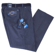 BRUHL Montana Pima Stretch Gabardine Autumn Weight Chinos - Blue