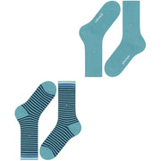 Burlington Everyday Stripe Mix 2-Pack Socks - Key Largo Blue