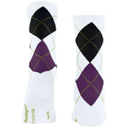Burlington Rib Courtside Socks - White/Purple
