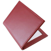 Byron and Brown Folding Nappa Leather 2 Fold 3.5 x 2.5 Travel Frame - Mulberry Red