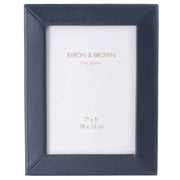 Byron and Brown Slim Classic Nappa Leather 7 x 5 Photo Frame - Dark Blue