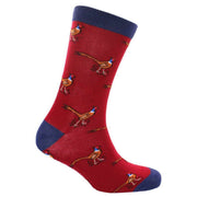 David Van Hagen Pheasant Socks - Red/Blue