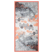 Dents Abstract Landscape Print Lightweight Scarf - Coral/Grey