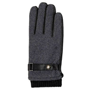 Dents Amesbury Touchscreen Flannel and Leather Gloves - Charcoal Grey/Black