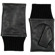 Dents Aubrey Fingerless Leather Mittens - Black