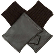 Dents Aubrey Fingerless Leather Mittens - Mocca Brown