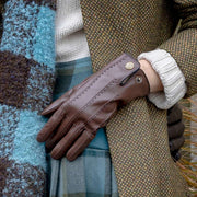 Dents Colette Touchscreen Leather Gloves - Chestnut Brown
