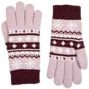 Dents Fair Isle Jacquard Design Knitted Gloves - Lilac