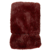 Dents Fingerless Faux Fur Mittens - Burgundy