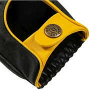 Dents Grand Prix Touchscreen Leather Driving Gloves - Black/Yellow