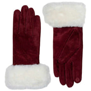 Dents Hallie Water Resistant Touchscreen Suede Gloves - Claret Red