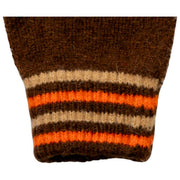 Dents Knitted Stripe Cuff Gloves - Chocolate Brown
