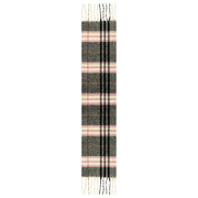 Dents Plaid Check Blanket Scarf - Charcoal Grey/Pink