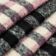 Dents Plaid Check Blanket Scarf - Charcoal Grey/Pink