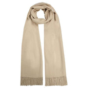 Dents Plain Pashmina Tassel Scarf - Oat Beige