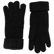 Dents Ribbed Knit Gloves - Black