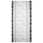 Dents Stripe and Crosshatch Pattern Lightweight Scarf - Grey