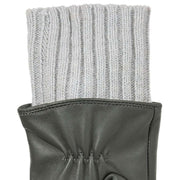 Dents Tamara Knitted Cuff Leather Gloves - Charcoal Grey/Dove Grey