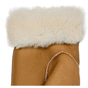 Dents Vera Fingerless Sheepskin Mittens - Camel Brown Nappa