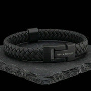 steel-barnett-harrison-thick-braided-leather-bracelet---black-edition-35896662