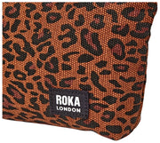 Roka Maida Vale Small Cotton Canvas Pouch - Mini Leopard Brown