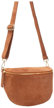 Elie Beaumont Suede Large Sling Bag - Tan