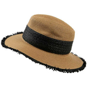 dents-frayed-edge-straw-fedora-hat---natural-beigeblack-34330355