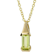 Elements Gold Elongated Peridot Pendant - Gold/Green